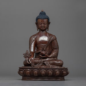 Medicine Buddha Copper Statue | Healing, Compassion, and Spiritual Practice | Nepalese Traditionally Hand-made Art | Bhaisajyaguru Statue