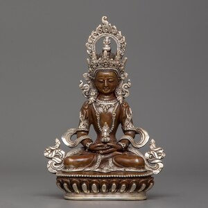 Handcrafted Amitayus Deity Statue | Symbol of Longevity and Vitality | Sculpture for Health & Spiritual Prosperity | Himalayan Spiritual Art