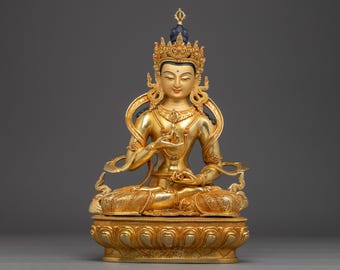 Reinigung Symbol Golden Vajrasattva Kunst | Dorje Sempa Skulptur | Figur für Schrein, Altar und Dharma-Dekor | Skulptur Made In Nepal