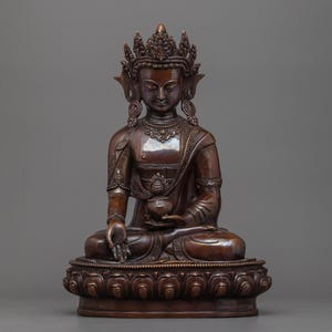 Sacred Ratnasambhava Buddha Figurine | Symbol of Boundless Generosity | The Jewel-Born Buddha | Buddha of Generosity, Equality & Abundance