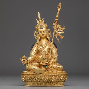 Guru Rinpoche, Tantric Vajrayana Teacher | Sacred Tibetan Figure | Handcrafted Statue for Meditation, Altar, and Spiritual Empowerment