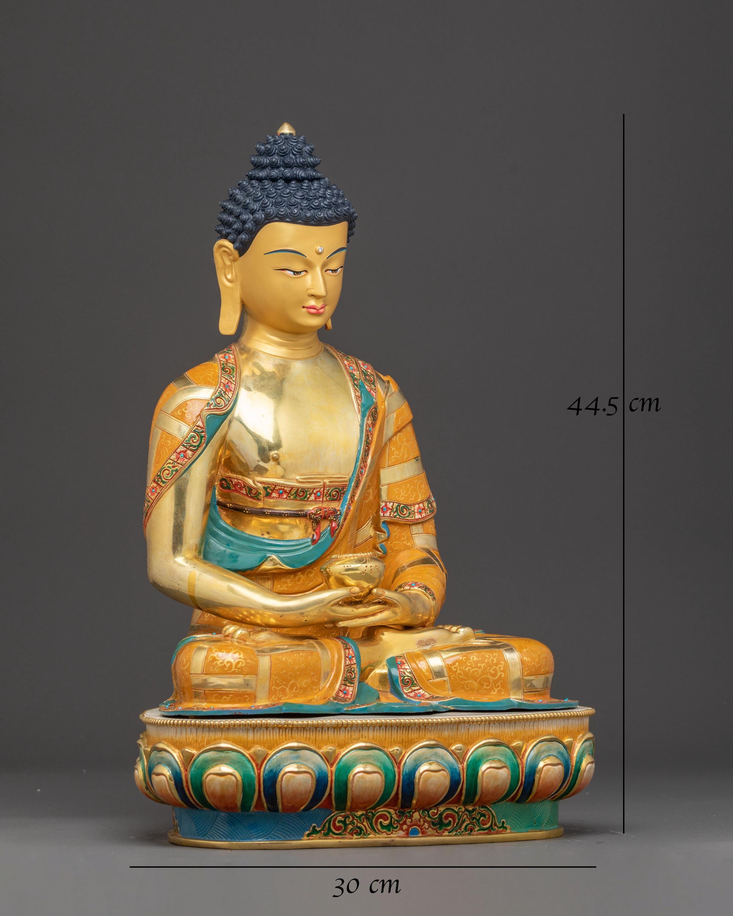 阿弥陀如来像：浄土仏陀 |ダルマカラの置物 |黄金の手作りの阿弥陀仏像