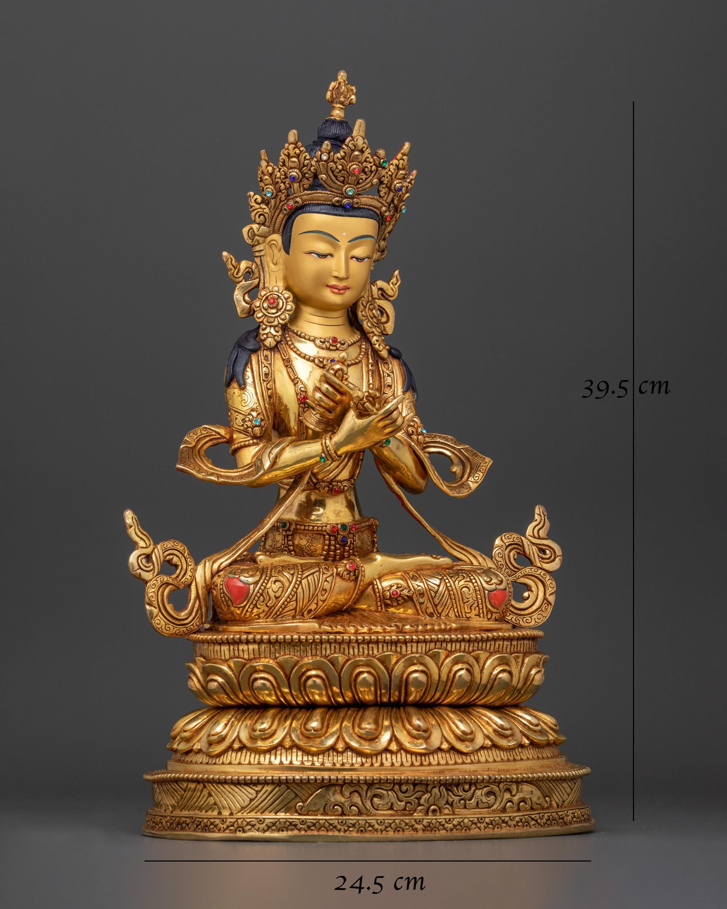 偉大なヴァジュラダーラ像 | 24K 金メッキの原始の知恵 | 手作りの