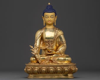 Medicine Buddha Healing Statue | Bhaisajyaguru Meditation Sculpture | Sacred Buddhist Altar Decor | Spiritual Wellness Art