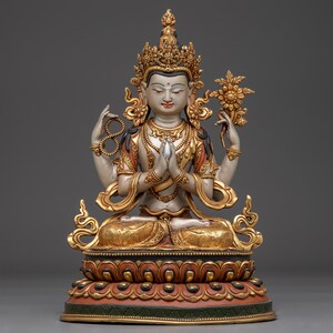 Avalokiteshvara Art Spiritual Decor | Himalayan Chenrezig Figurine | Figurine for Shrine, Altar, and Dharma Decor | Sculpture Made In Nepal