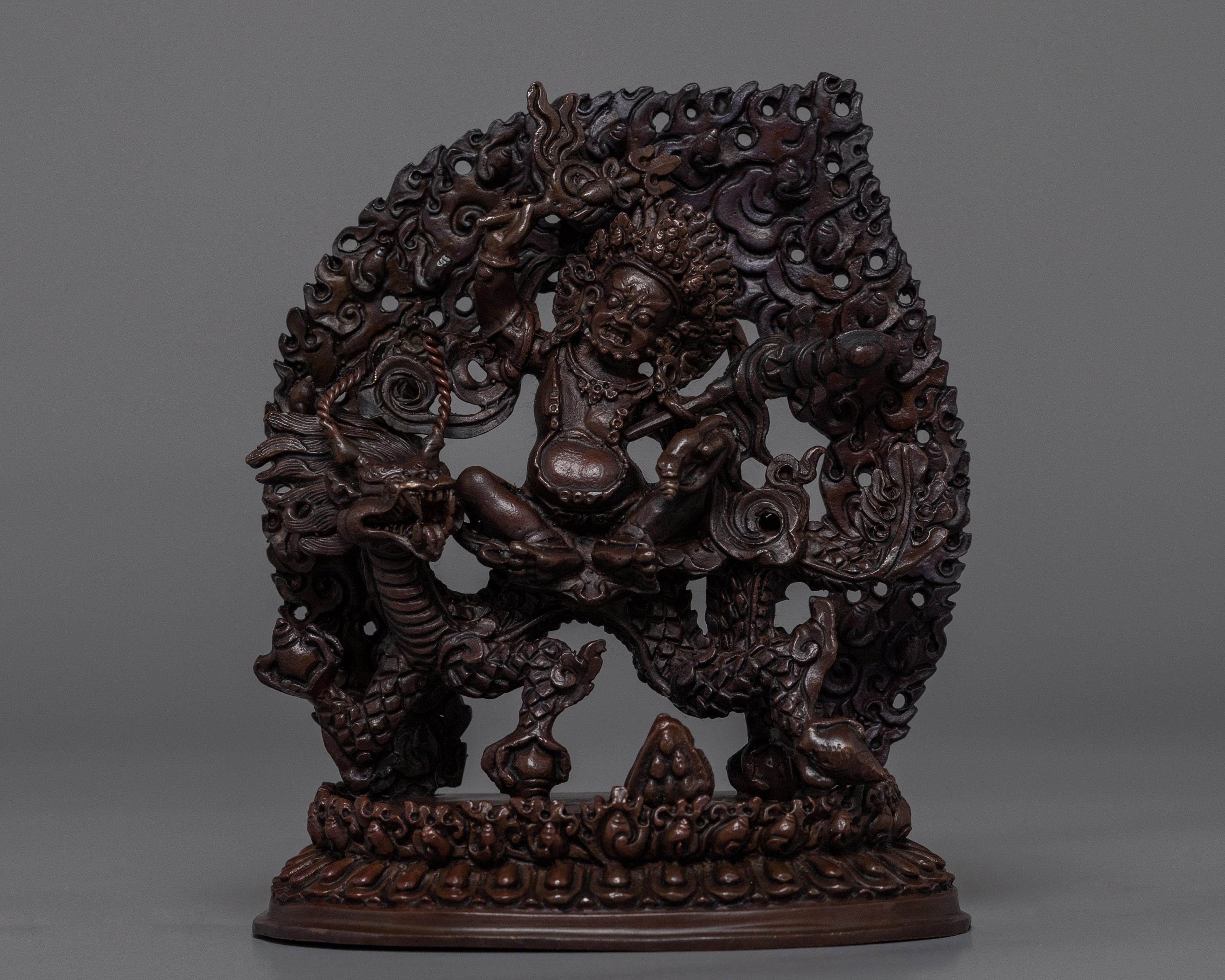 Mini White Dzambhala Statue | Traditional Himalayan Art Of Nepal Buddhism Dharma Small Oxidized Copper Body Wealth Deity Sculpture
