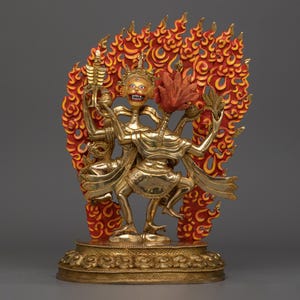 Traditional Statue of Chitipati | Wrathful Protectors | Tibetan Buddhist Skull Deity | Protector Figure for Meditation Altar and Home Decor