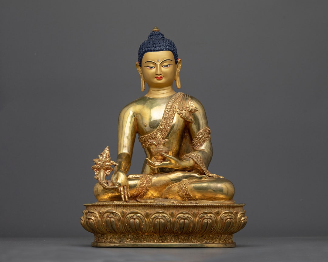 Handmade Meditating Healing Medicine Buddha Statue Figurine
