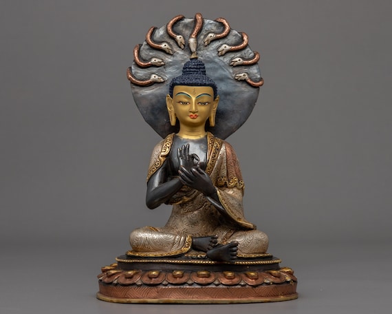 ナーガ像 ヒンドゥー 仏教 時代物 チベット 銅像 あびる