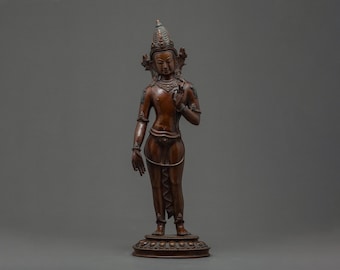 Arya Avalokiteshvara Statue | Buddhist Deity Of Compassion & Long Life | Tibetan Bodhisattva Goddess, Chenrezig &quot;Gwan Yin&quot; | Religious Art