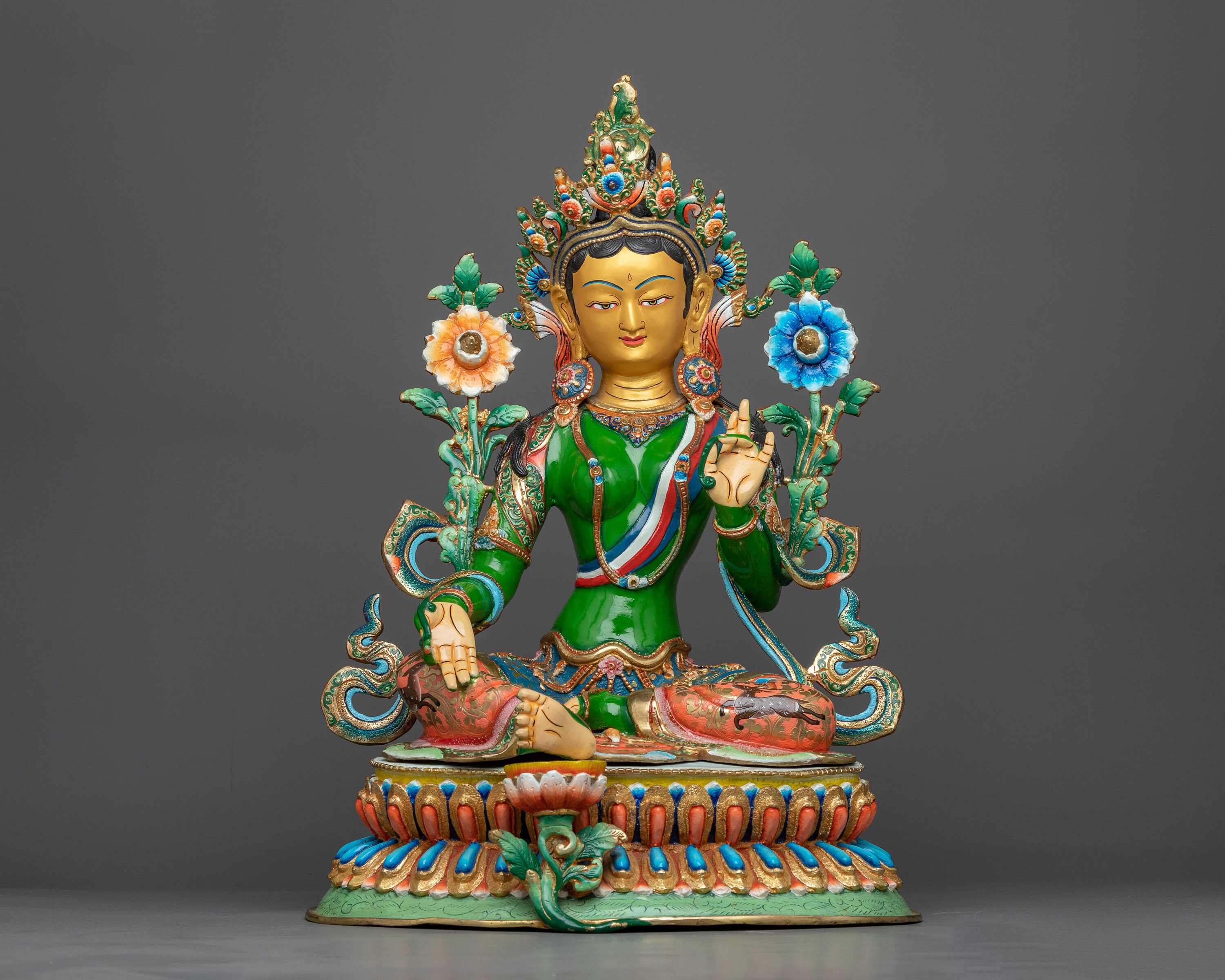 ☆一点物☆ ネパールのオリジナル手描きグリーンターラ ☆一点物☆ ネパールのオリジナル手描きグリーンターラ 楽天市場