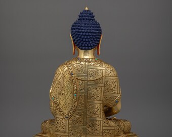古代の金色の仏像 歴史的な仏像 3 体セット | 仏教の重要人物が 1 つに | 本物の 24K 金