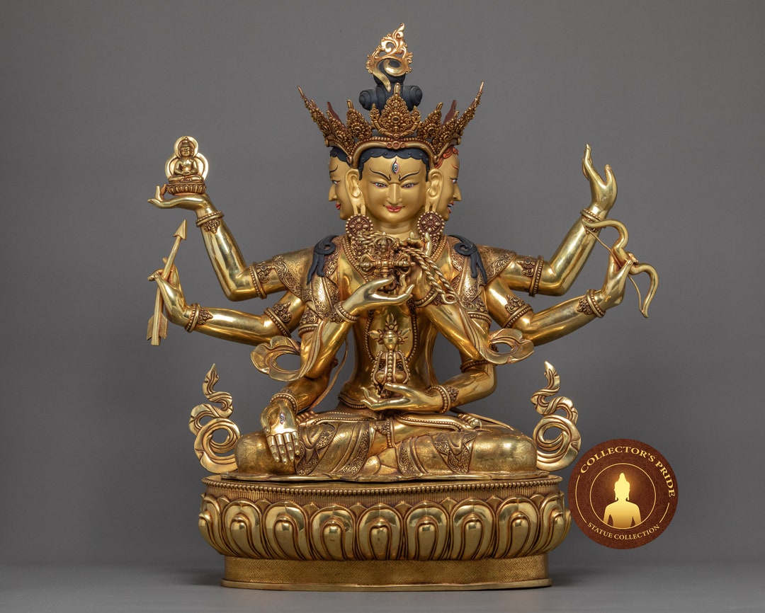 多腕の金属製神像Gold Plated Namgyal Statue il_1080xN.5279589333_k7eu.jpg