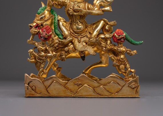 Buddhist Fierce Palden Lhamo Statue Handcrafted in Nepal, Powerful