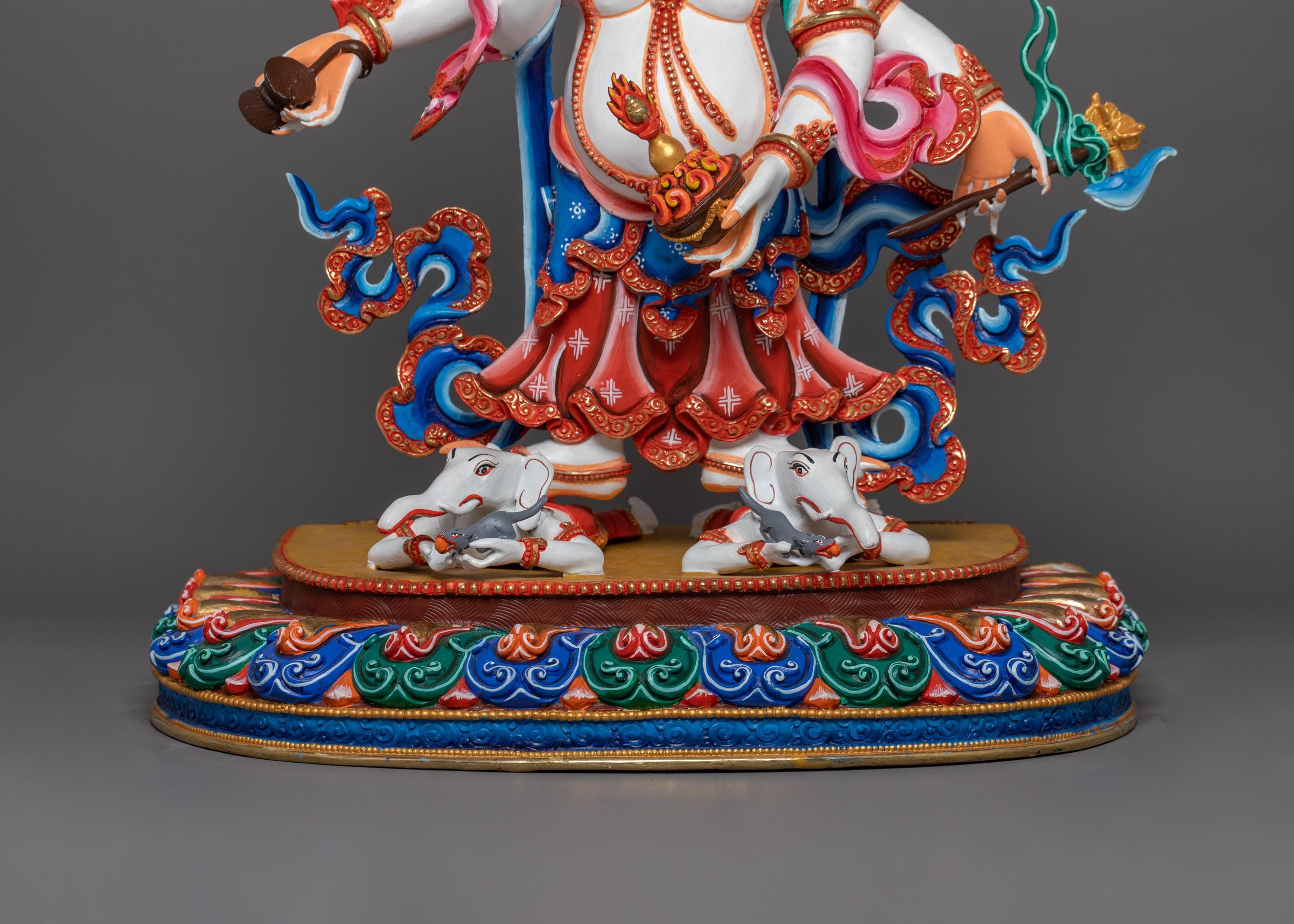 法の守護者白マハーカーラ像 | 金剛乗の道の守護者 | 精神的な保護と法