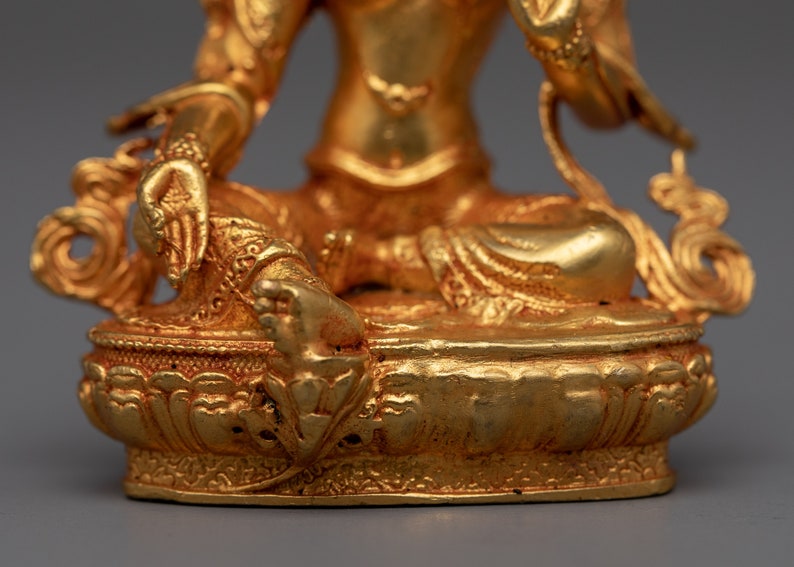 Small Statue of Green Tara Machine-carved Himalayan Gold - Etsy