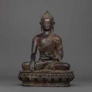 Tibetan Statue of Infinite Light Amitabha Buddha | Oxidized Copper with Antique Finish | Buddha of Boundless Compassion | Made in Nepal