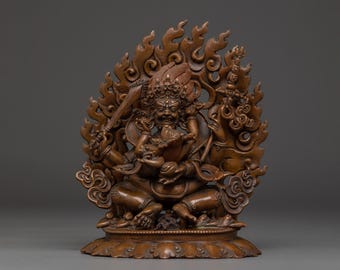 仏教美術　18世紀頃喜馬拉雅仏教　ヒマラヤ銅製面具　ヴァラーハ像　婆利迦古物保証 ヒンドゥー教神様 真鍮製ガネーシャ・ラクシュミ・サラスヴァティ 三