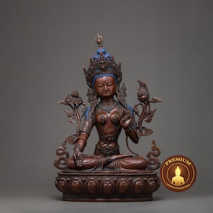 White Tara Statue | Mother White Tara Statues | Handmade Buddhist Goddess | Traditional Tibetan Himalayan Sculpture | 24k Gilded Gold