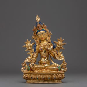White Tara, Spiritual Artwork | Himalayan Sacred Statue | Figurine for Shrine, Altar, and Dharma Decor | Spiritual Sculpture Made In Nepal