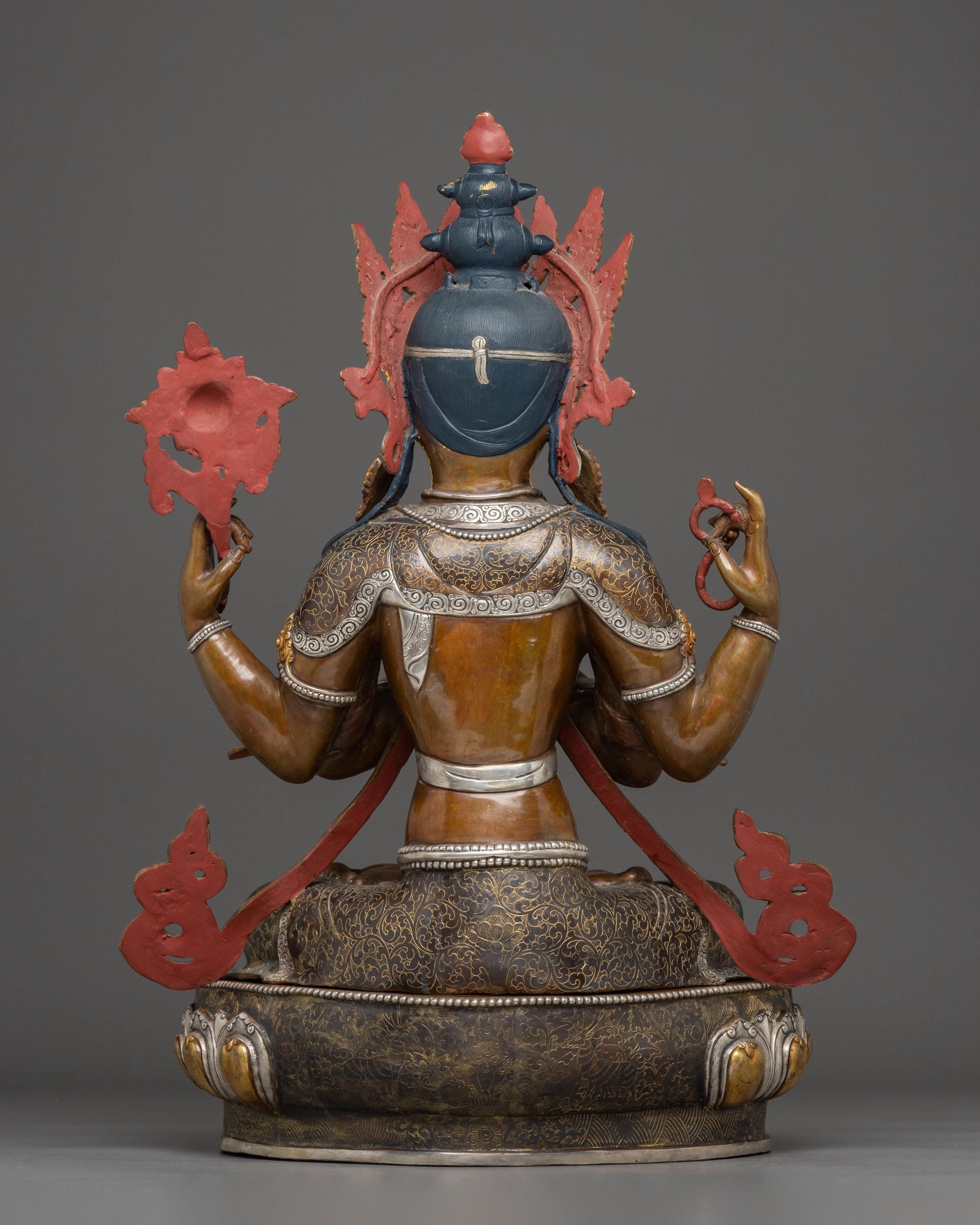 観音菩薩 仏教仏像アート お経 瞑想 悟り寺 開運守護 芸術美術 観音菩薩像：悟りへの導き｜観音菩薩像｜チベット仏教における慈悲の