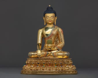 Handcrafted Shakyamuni Buddha Statue | Sacred Figure of Enlightenment & Peace | Tibetan Buddhist  Meditation Decor