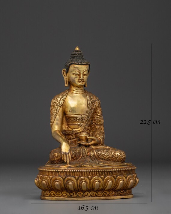 Golden Buddha Trinity Statue Set – Shakyamuni, Amitabha & Medicine