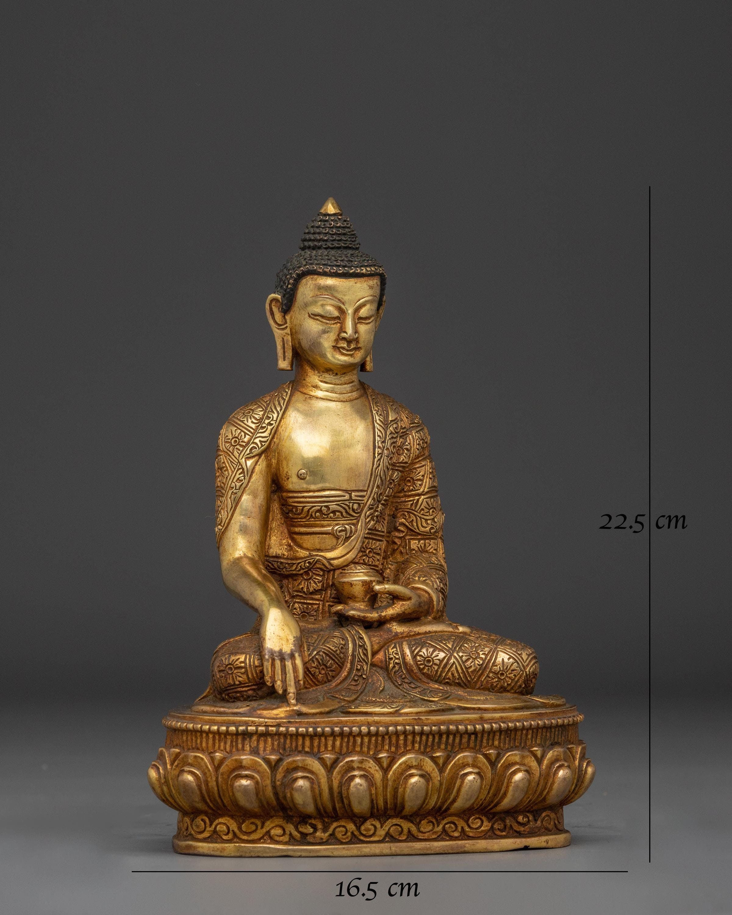 Golden Buddha Trinity Statue Set – Shakyamuni, Amitabha & Medicine