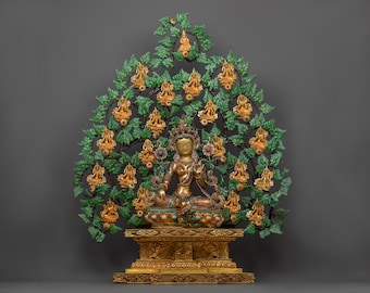 21 Tara Goddess Tree – A Symphony of Enlightenment & Compassionate Tranquility | 21 Tara Sculpture Depicted Like a Tree | Spiritual Artwork