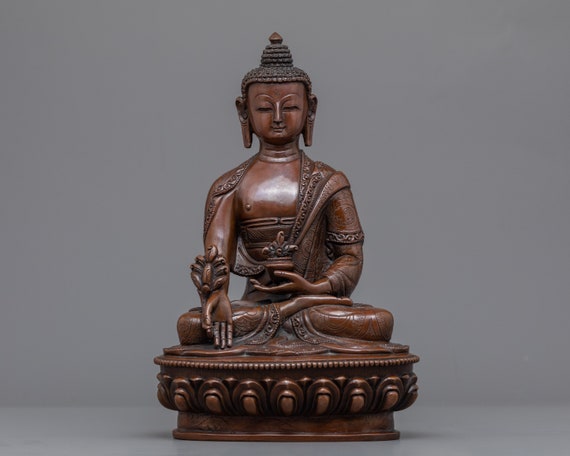 金銅 ラピスラズリ 仏像 貴重 骨董 茶道具 薬師如来像 | 薬師如来彫刻 | 癒し仏（ラピスラズリ） | 伝統的に