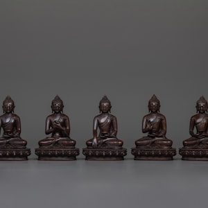 Handmade Five Buddha Set | Fivefold Wisdom of Enlightenment | Symbol of Universal Enlightenment | Tibetan Buddhist Deity Statue for Decor