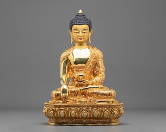 Shakyamuni Buddha Copper Statue | Historical Buddha and Teacher of the Dharma | Handcrafted Himalayan Sculpture for Buddhist Altars