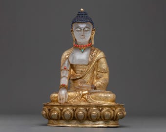 Shakyamuni Buddha Stillness Statue | Enlightened Teacher Sculpture | Meditation Wisdom | Himalayan Spiritual Decor