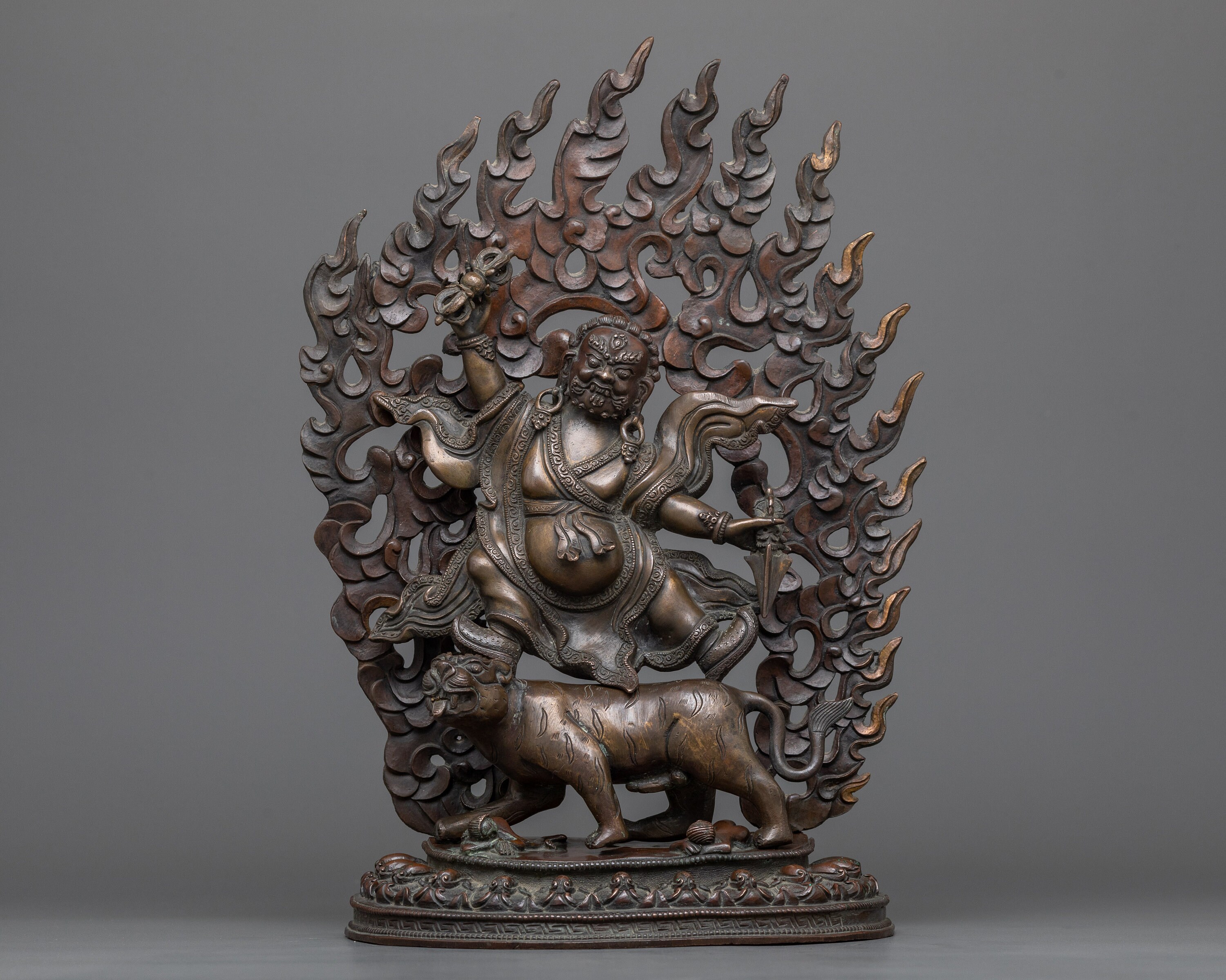 Guru Dorje Drollo Statue - Oxidized Copper Sculpture of the Fierce