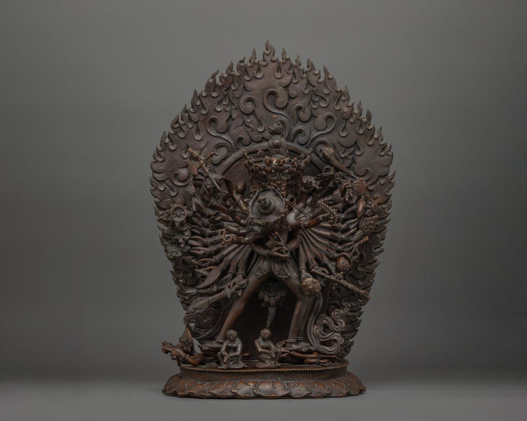 Historical Kala Chakra Statue With Oxidized Copper Body | Guardian of ...