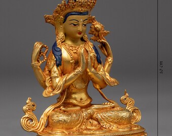 観音菩薩像 小さな四本腕の観音菩薩像 | 機械で作られたオリジナルの観音菩薩像