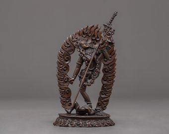 Mini Escultura Vajrayogini / Estatua tradicional tibetana en miniatura de Buda Femenino Budista tántrico / Auténtica figura de Dakini de Nepal
