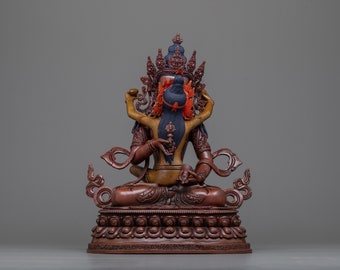 Vajrasattva with consort Statue | Handmade Yab-Yum (Father and Mother) in Union Sculpture | Crafted on Copper Alloy | Traditional Nepali Art