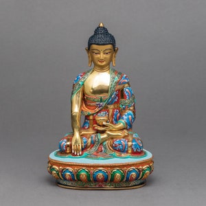 Shakyamuni Buddha Statue | Plated with Gold | Handmade Statue
