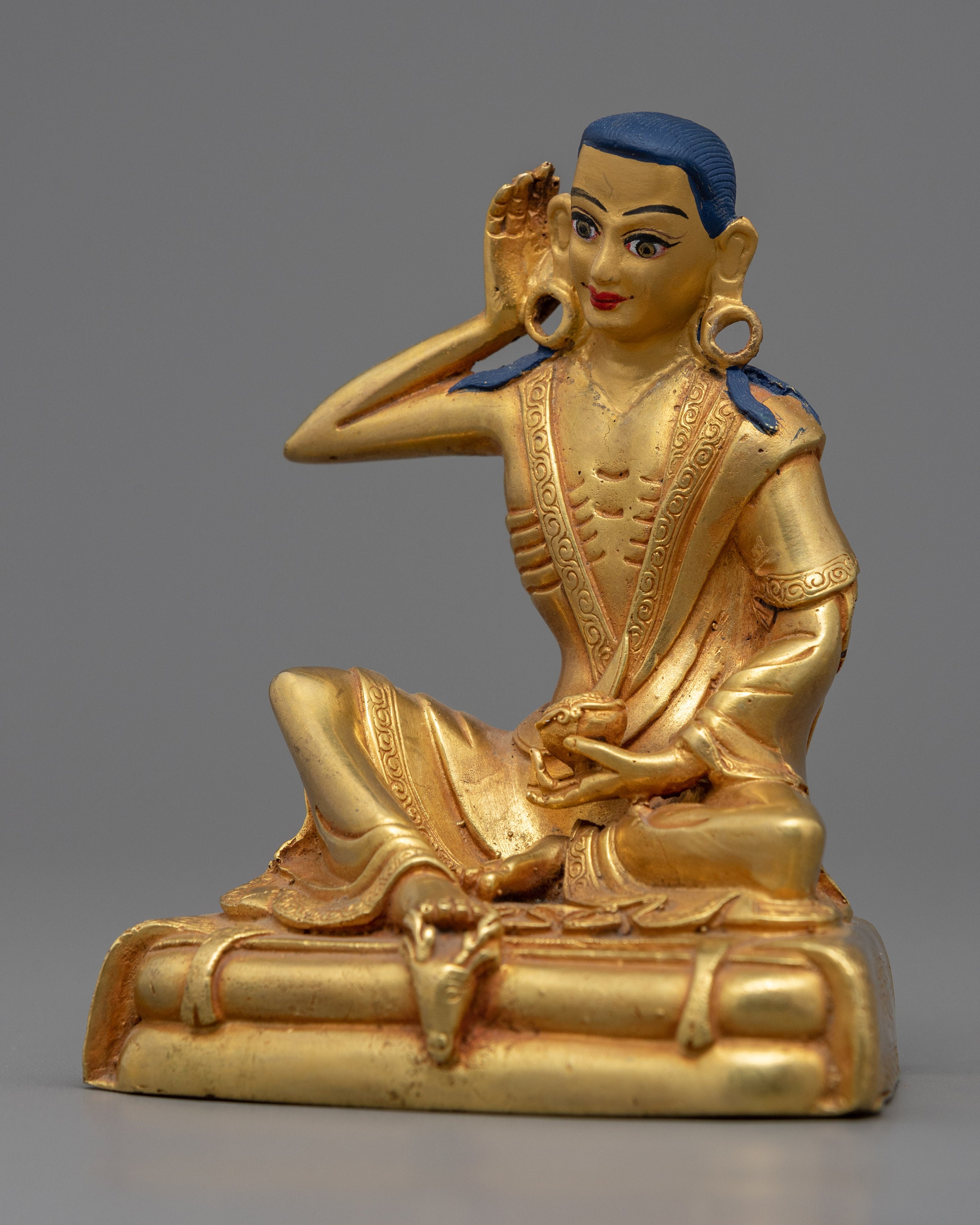 Buddhist Master Milarepa Statue Figurine of Ancient Tibetan Siddha Jetsun  Tibetan Spiritual Art-work of Guru 24k Gold Gilded Portrait - Etsy