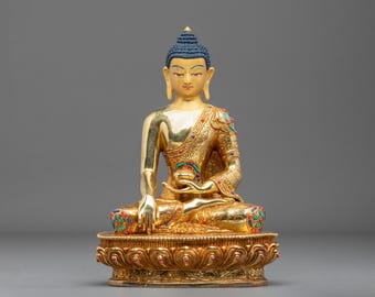 Himalayan Shakyamuni Buddha Statue | Historical Buddha of Wisdom and Awakening | Sacred Sculpture for Altar and Meditation