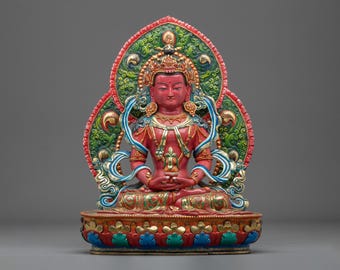Amitayus Statue | Buddha of Infinite Life | Tibetan Buddhist Longevity and Spiritual Practice Sculpture