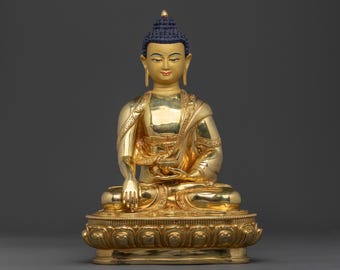 Shakyamuni Buddha Handcrafted Statue | Enlightenment Meditation Sculpture | Sacred Buddhist Altar & Spiritual Home Decor