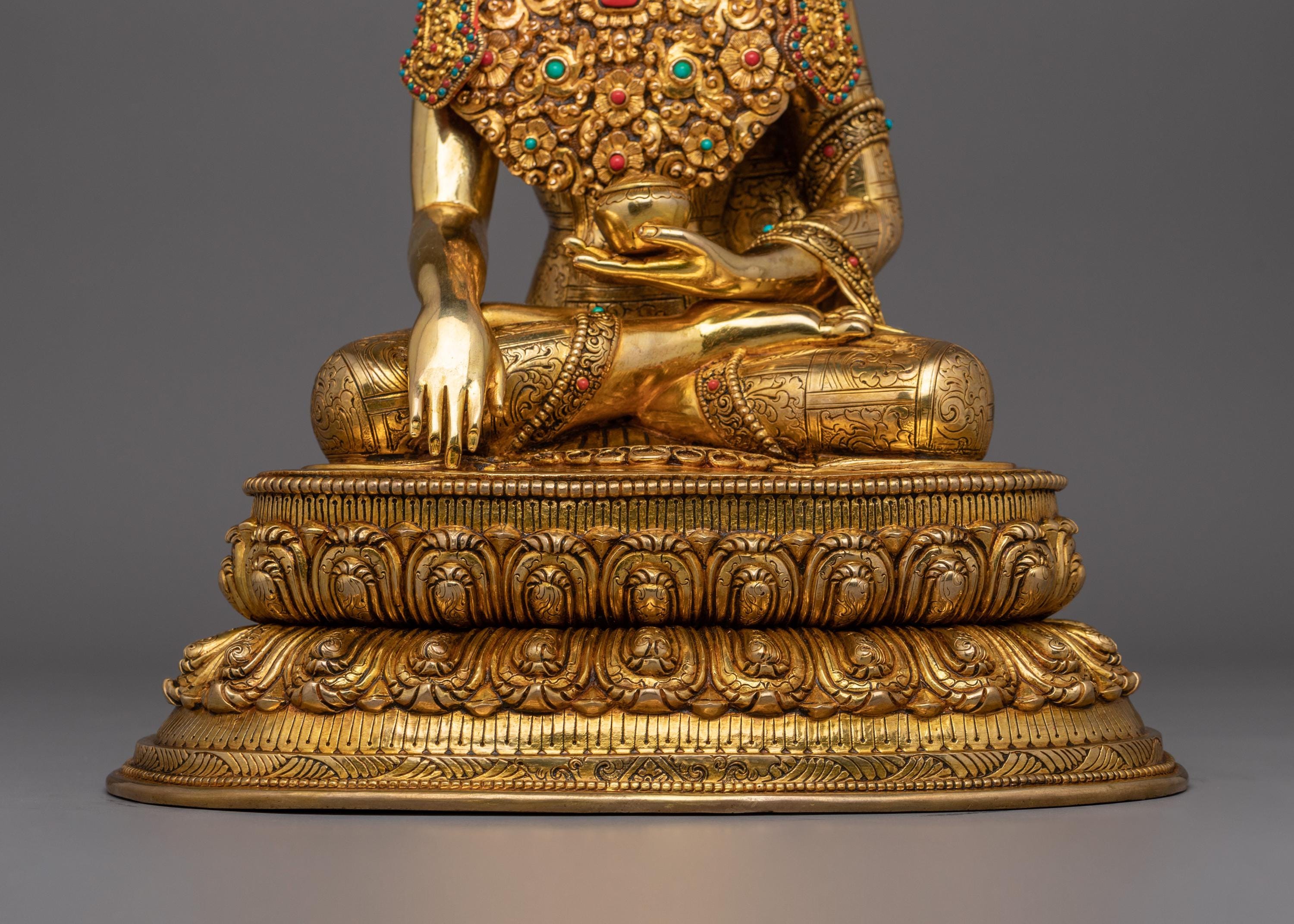 手作り釈迦牟尼仏像 | 釈迦族の賢者 | ネパール製 | 銅像 | 神社や祭壇