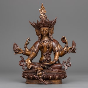 Wealth Goddess Vasudhara Statue for Prosperity and Abundance | Fine Art Vasudhara Statue from Nepal | Himalayan Oxidized Copper Sculpture