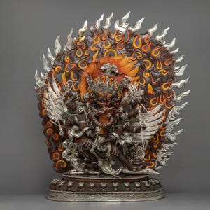 Wrathful Yidam Deity Hayagriva Sculpture | Nepalese Handmade Figurine for Shrine, Altar and Dharma Decor | Spiritual Statue Made In Nepal