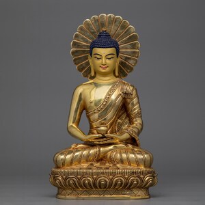 Traditionelle Buddha Amitabha Statue | Spirituelle Friedliche Wohnkultur | Figurine für Schrein und Dharma Dekor- Spirituelle Skulptur Made In Nepal