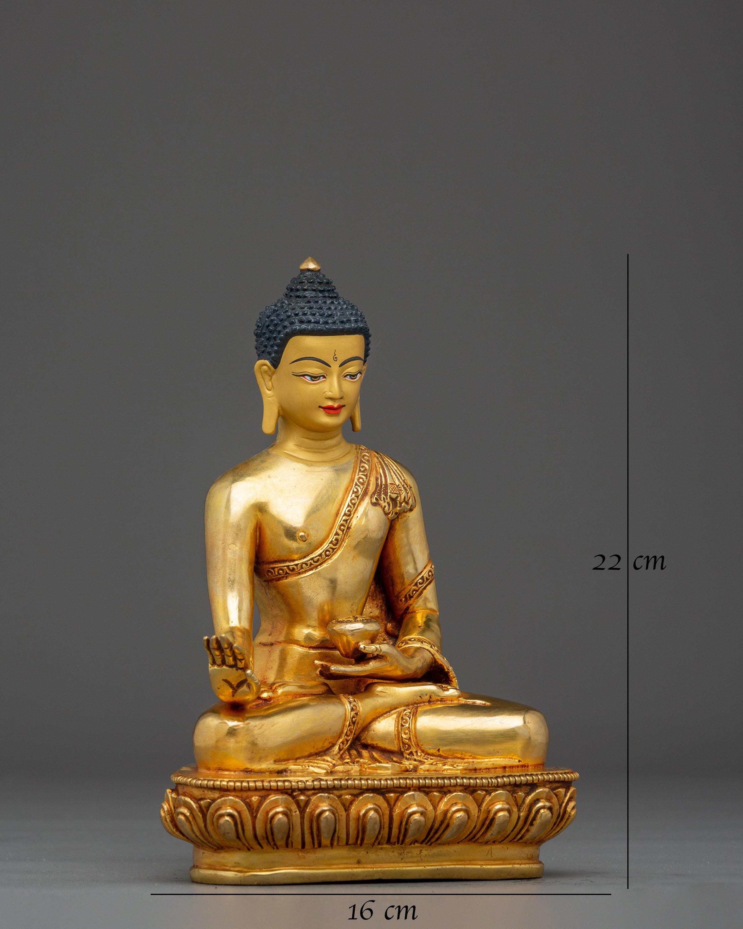 ブッダ像ー金張り  Buddha StatueーGold Ｐlated Suparakirtita Namashri Buddha Statue | 24K Gold Gilded Copper