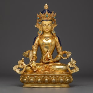 Enlightenment Symbol of Ksitigarbha Statue | Buddhist Guardian Deity Sculpture | Traditionally Handmade Nepalese Artwork For Home Decor