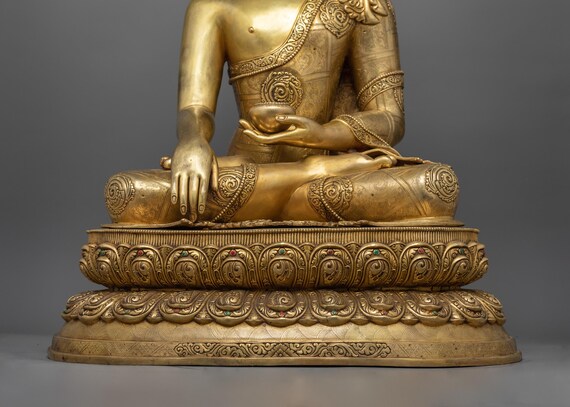 24K Gold Gilded Siddhartha Gautama Statue | 29.3